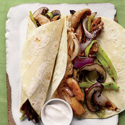 chicken portobello fajitas