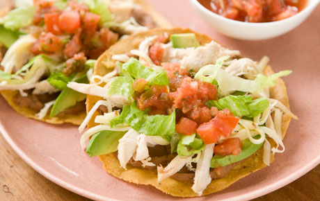 quick chicken tostadas